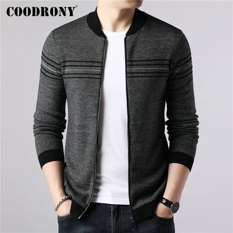 COODRONY Brand Sweater Coat Men Casual Striped Cashmere Wool Cardigan Men 2019 New Arrival Autumn Winter Warm Zipper Coats 91087 COODRONY Brand Sweater Coat Men Casual Striped Cashmere Wool Cardigan Men 2019 New Arrival Autumn Winter Warm Zipper Coats 91087