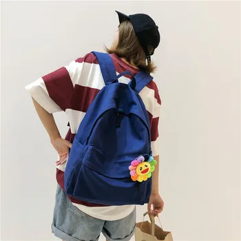 

2020 new schoolbag sense canvas female Korean version of the student backpack vintage wild ins wind backpack Harajuku ulzzang