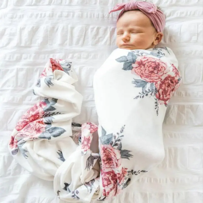 Bathing Photo Gifts Baby Wrapping Cloth Newborn Rabbit Ear Cap Towel Set Printing Package Swaddle Blanket Hat