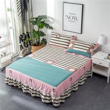 Bed skirt4 Хлопок, кровать, юбка, покрывало, цветы, простыня, покрывало для спальни, покрывало для кровати, полный размер King queen простыня с эластичным - Цвет: Bed skirt4