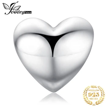 

JewelryPalace Heart 925 Sterling Silver Bead Charms Silver 925 Original For Bracelet Silver 925 original Bead For Jewelry Making