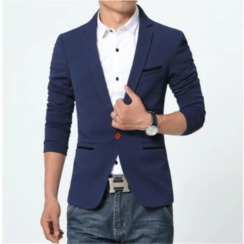 4 цвета Высокое качество Мужской Блейзер Куртка Новое поступление 3XL 4XL 5XL 6XL Masculino одна кнопка - Цвет: 4
