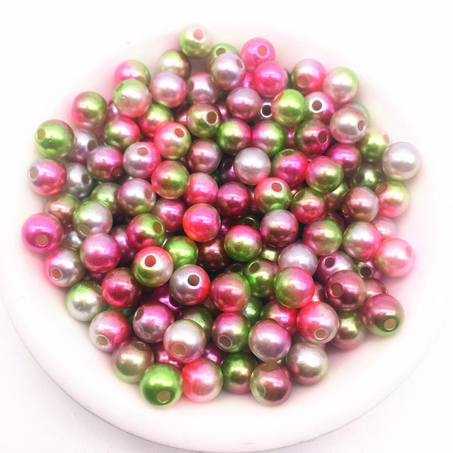 Dia 4/6/8/10mm 30-200pcs Acrylic Round Pearl beads Loose Pearl Beads for Necklace Bracelet DIY Jewelry Making