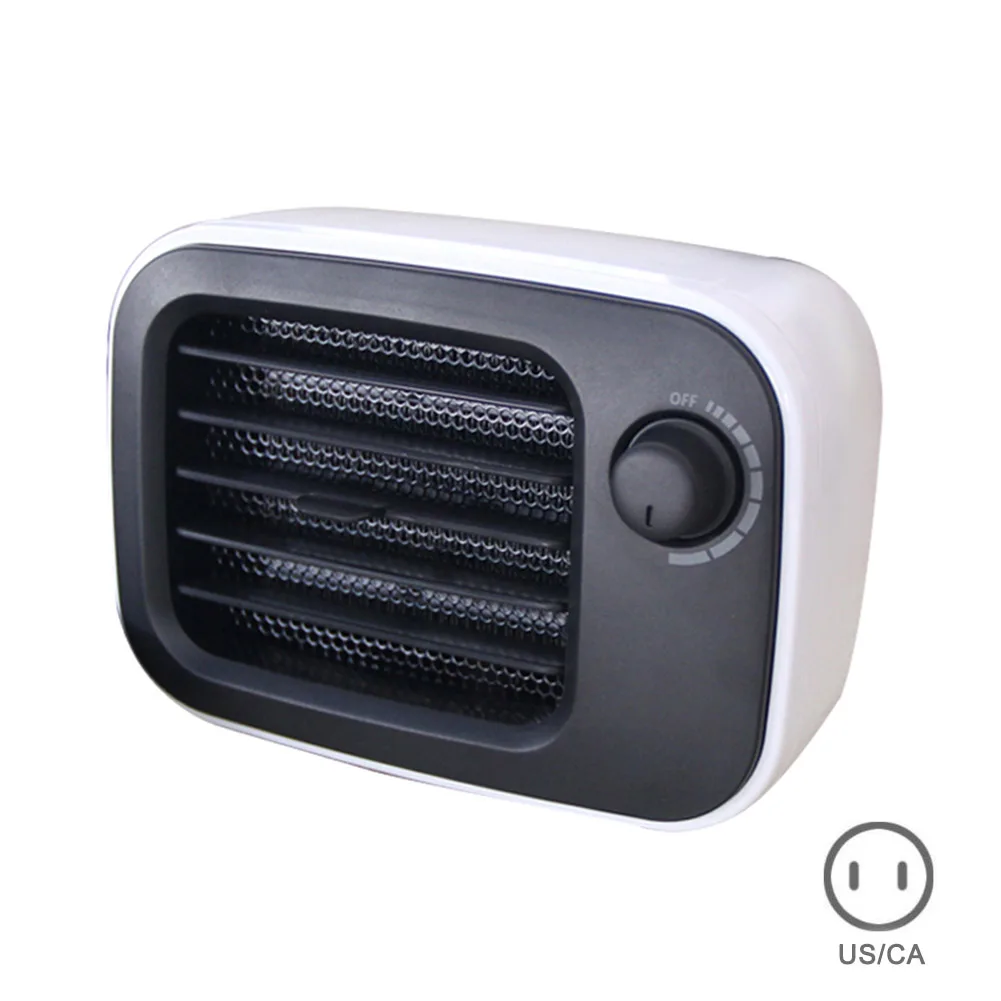 Новейший керамический нагреватель, электрический нагреватель, Ретро Регулируемый портативный нагреватель для домашнего рабочего стола - Цвет: US White