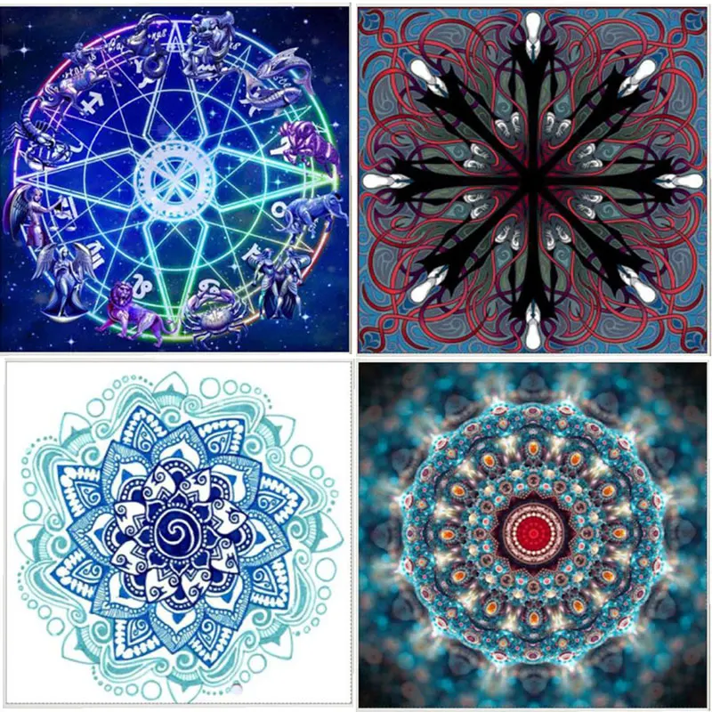 

5D DIY Daimond Painting Mandala Embroidery Full Drill Small Mosaic Beautiful Abstract Flower Picture Cross Stitch Kits Wall Arts