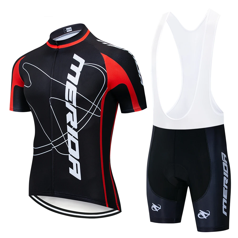 Men's Cycling Jersey 2020 Pro Team MERIDA Summer Cycling Clothing Quick Drying Set Racing Sport Mtb Bicycle Jerseys Bike Uniform