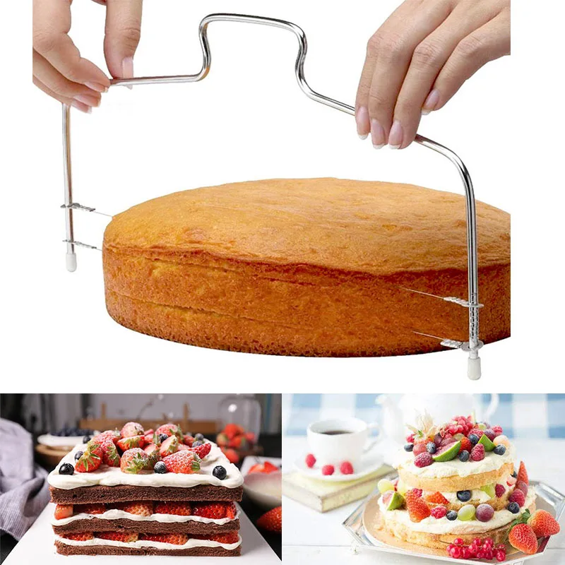 1PC Stainless Steel Adjustable Wire Cake Cutter Slicer Leveler DIY Cake