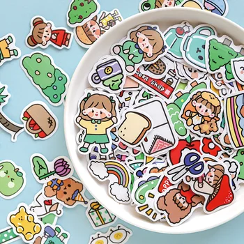 

100pcs Cute Cartoon Girl Animals Stationery Stickers Diary Planner Decorative Sticker Kawaii Collage Scrapbooking Craft Sticker