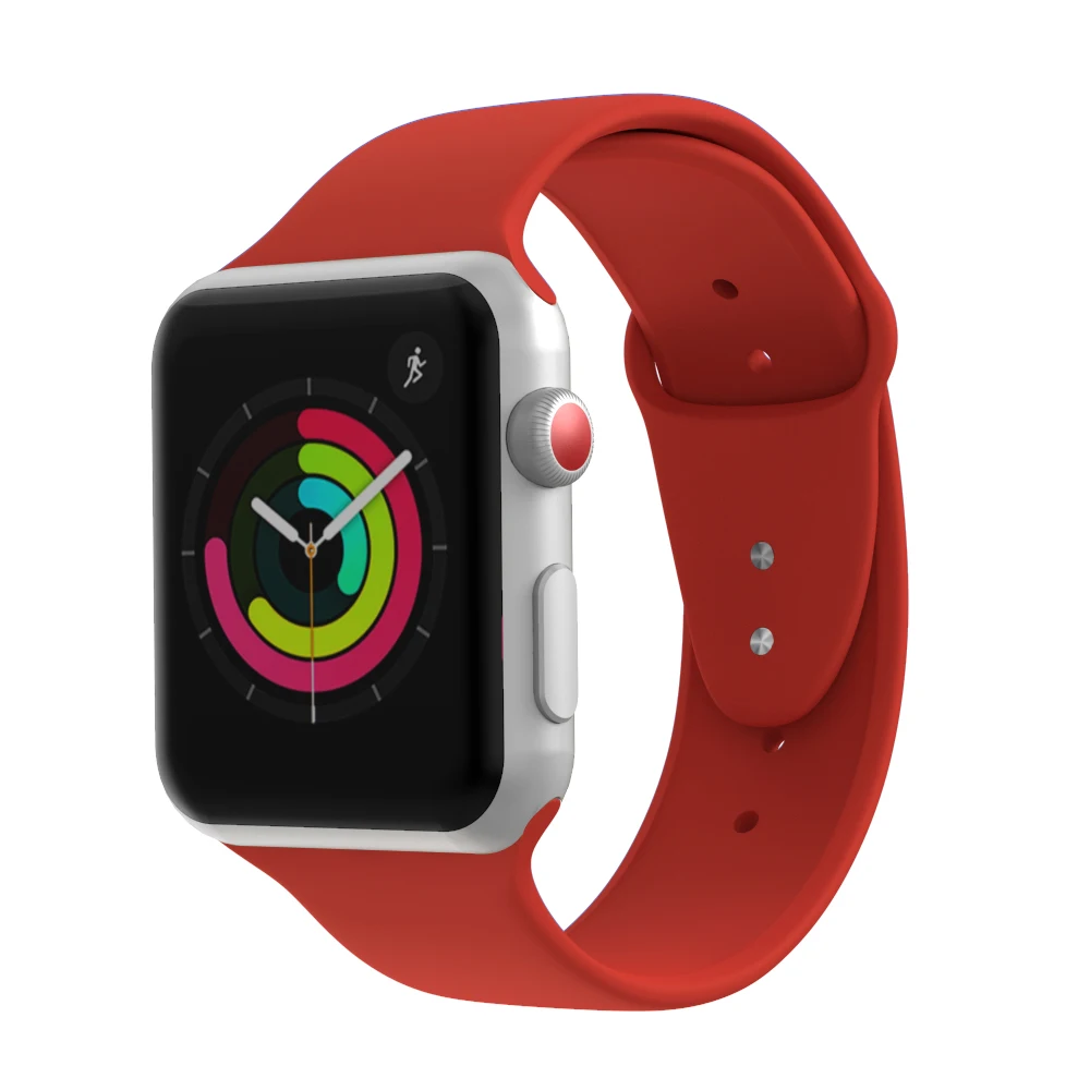 Силиконовые Ремешки для наручных часов Apple Watch 40 мм 44 мм спортивный силиконовый сменный Браслет 38 мм 42 мм для часов iWatch серии 5 4 3 2 1