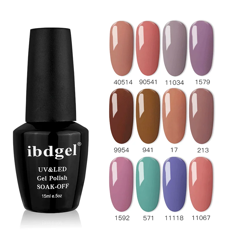12 шт./партия ibdgel(1 основа+ 10 цветов+ 1 верхнее покрытие) Новая серия Morandi 36 цветов Гель-лак для ногтей впитывающий УФ/светодиодный долговечный - Цвет: set 2