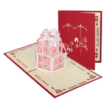 Корея Креативные 3D стерео поздравительные открытки полые Заказные рождественские буквы маленькая открытка карусель день рождения поздравительная открытка