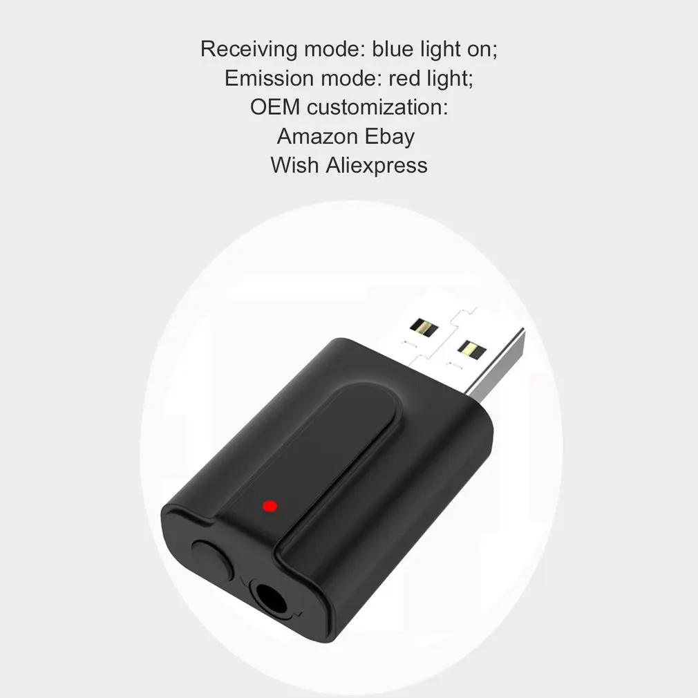 USB 2 In 1 Audio Transmitter AUX Receiver Wireless Adapter For Laptop PC Computer Speaker Audio Switch Controller