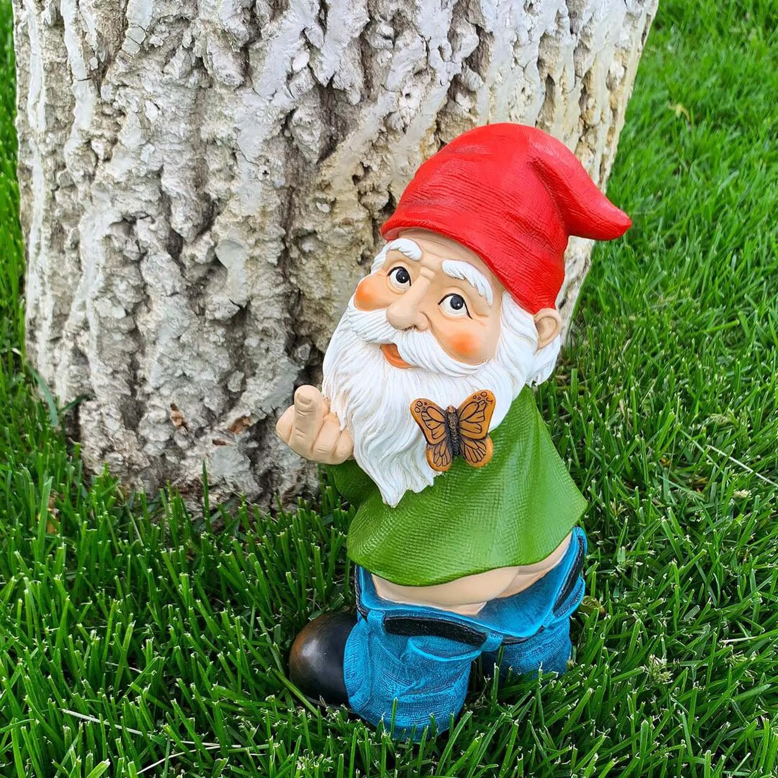 

Resin Naughty Gnome Dwarf Garden Decoration Statue Old Man Bark Ghost Face Fairy Ornament Easter Outdoor Creative Props Crafts