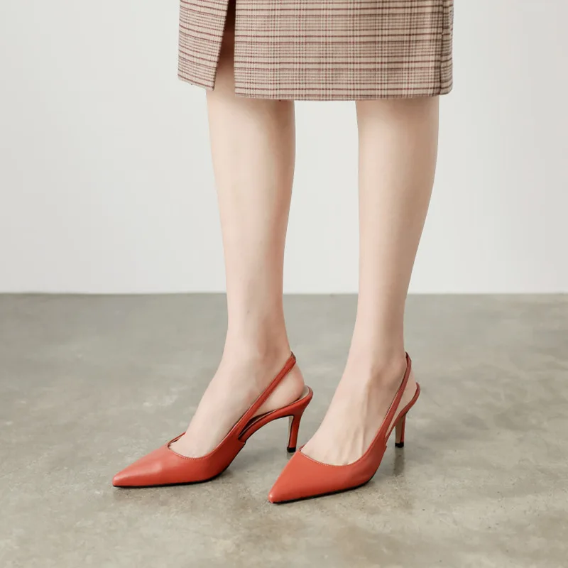 

2020 New Spring Women Shoes Pumps High Heels Shoes Elegant Mid Heeled Sexy Pointed Toe Slingbacks Wedding Party Shoes