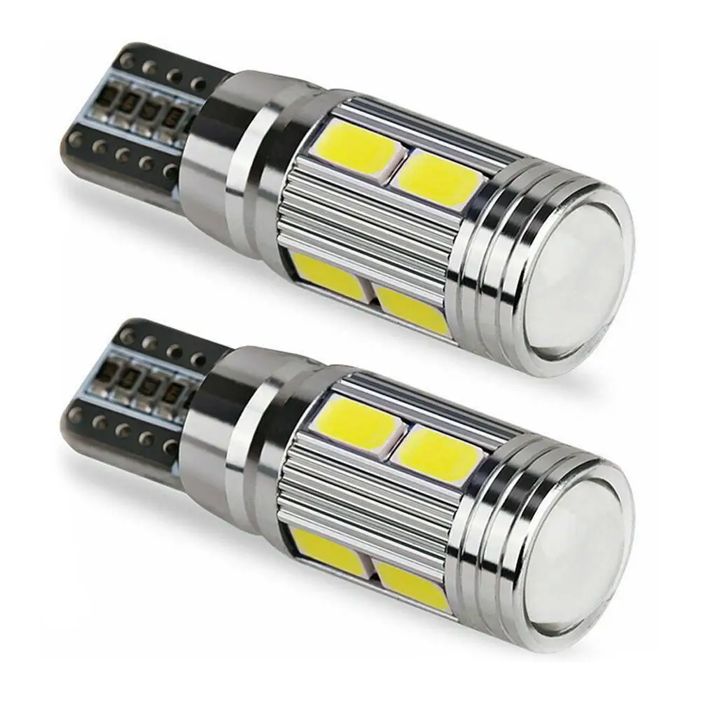 T10 10 SMD 5630 LED Projector Lens Auto Clearance Lights Car Parking W5W Marker Lamp LED Canbus 5730 1pc 501 10SMD Bulb L3B2