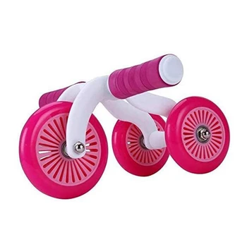 

Three-Wheeled Belly Wheel Home Abdominal Fitness Equipment,Abdominal Wheel with Floor Mat Brake Pad, Non-Slip Handle