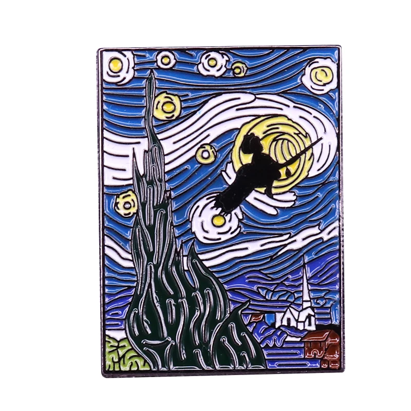 Эмалированная булавка Kiki's starry night ride чудесная коллекция для любителей аниме |