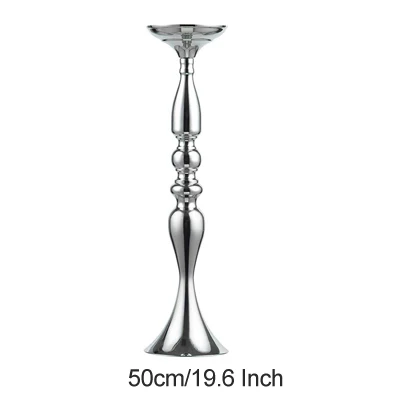 50cm Silver ERMAKOVA металлический подсвечник стойка колонна подсвечник событие дорога свинец цветок стойка для Вазы Свадьба Ужин события центральный элемент - Цвет: 50cm Silver