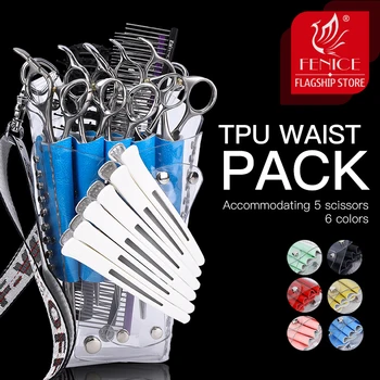 

Fenice 5 Packs Hair Care Tools TPU Waist Pack Hair Scissors Comb Bag Pet Scissors Bag Hairdresser Tool Bag
