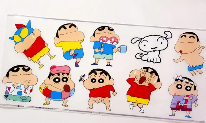 1 лист мультфильм милый Лило& Ститч Anpanman ПВХ водонепроницаемый стикер стекло переключатель Декор наклейки; классические игрушки в подарок - Цвет: Crayon Shin Chan