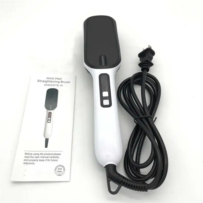UK plug Выпрямитель для волос, расческа для волос, светодиодный дисплей, щипцы для завивки волос, инструмент для укладки бороды, многофункциональная портативная расческа - Цвет: UK plug