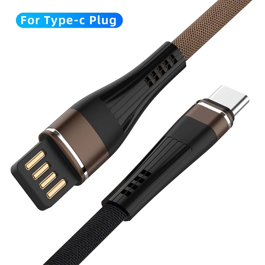 Micro usb type C кабель для быстрой зарядки для samsung Galaxy S10 S9 Usb c Supercharging шнур для huawei P20 P30 lite USB-C type c Cabo - Цвет: Brown For Type C
