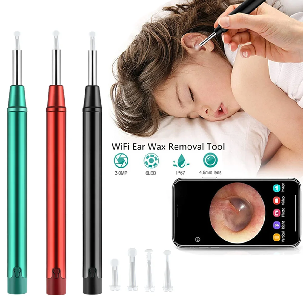 Wifi Ear Endoscope 3.5mm Video Otoscope Wireless Earpick Cleaner Scope Mini Camera Ear Wax Removal Tool for Ios Android Phone