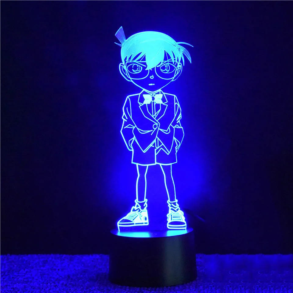 Conan 3D светодиодный ночник RGB 7 цветов Изменение Настольная лампа фигурки 2244 дети дома рождественские игрушки