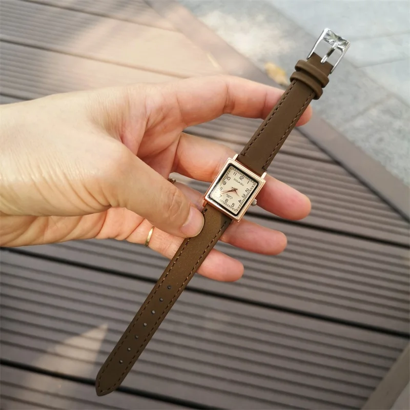 Cheap Women Watches Clock Quartz Square-Design Vintage Leather Small Casual Luxury Fashion Vy8pjojlY