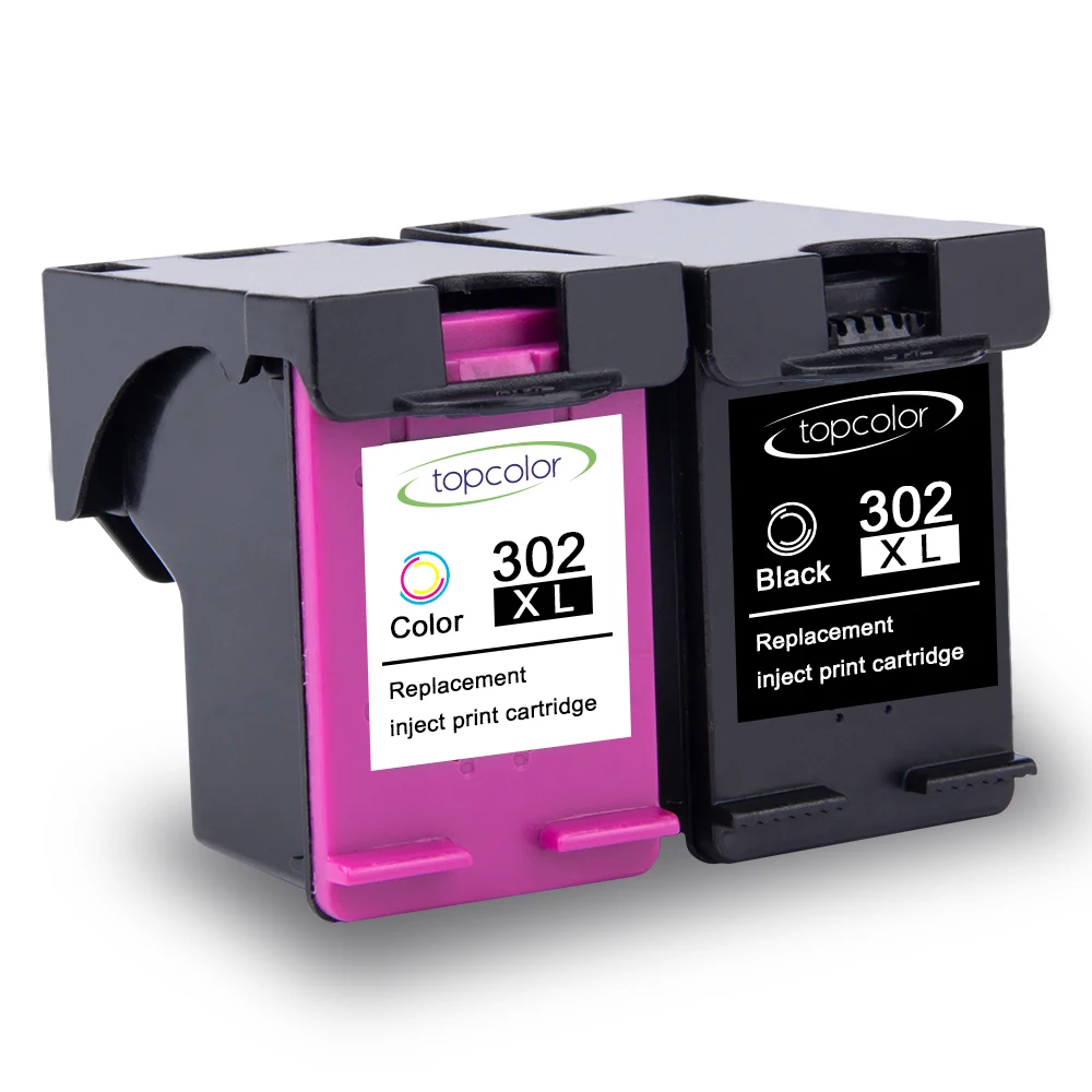 302XL-Black-Color Топ Цвет 302 XL черные чернила картридж для hp 302 hp 302 302XL Цвет совместимый чернильный картридж с чипом для F6U68A F6U67A 5220 5230 5252 5255 принтер - Цвет: 302XL-Black-Color