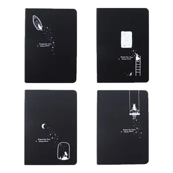

Starry Sky Black Cardboard Notebook Planner Journals Agenda Organizer Travel R9JB