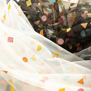 

Bronzed Glitter fabric tulle mesh lace fabric for sewing woman dress or girls' shirt JA47