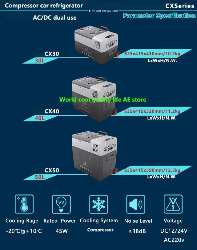 40л автомобильный холодильник авто-холодильник AC/DC12V24V портативный мини холодильник Компрессор Автомобильный холодильник автомобильный холодильник для 4x4Camping