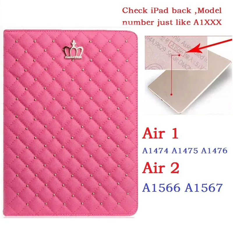 9,7 ''Корона Coque для iPad Air1 Air 1 чехол Роскошный умный авто-сон PU кожаный Стенд A1474 A1475 A1476 чехол для iPad Air 1 - Цвет: for iPad Air  Rose