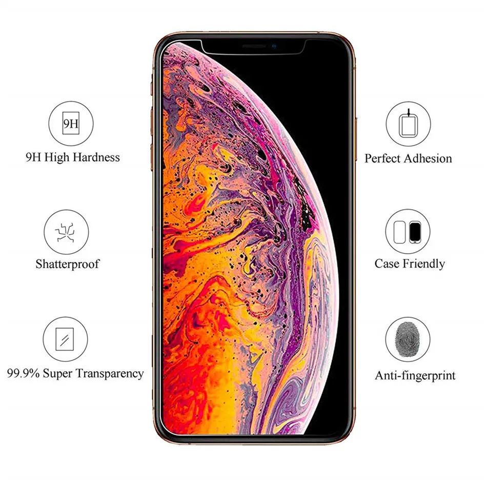 Закаленное стекло для iPhone X XS 11 pro Max XR 7 8 6s Plus защитная пленка 5S 10 Защитное стекло для iPhone 11 Pro Max XR стекло