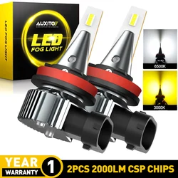 AUXITO LED Fog Lights Bulbs with CSP Technology, Pack of 2, 12V - H27/880 (6500K White)