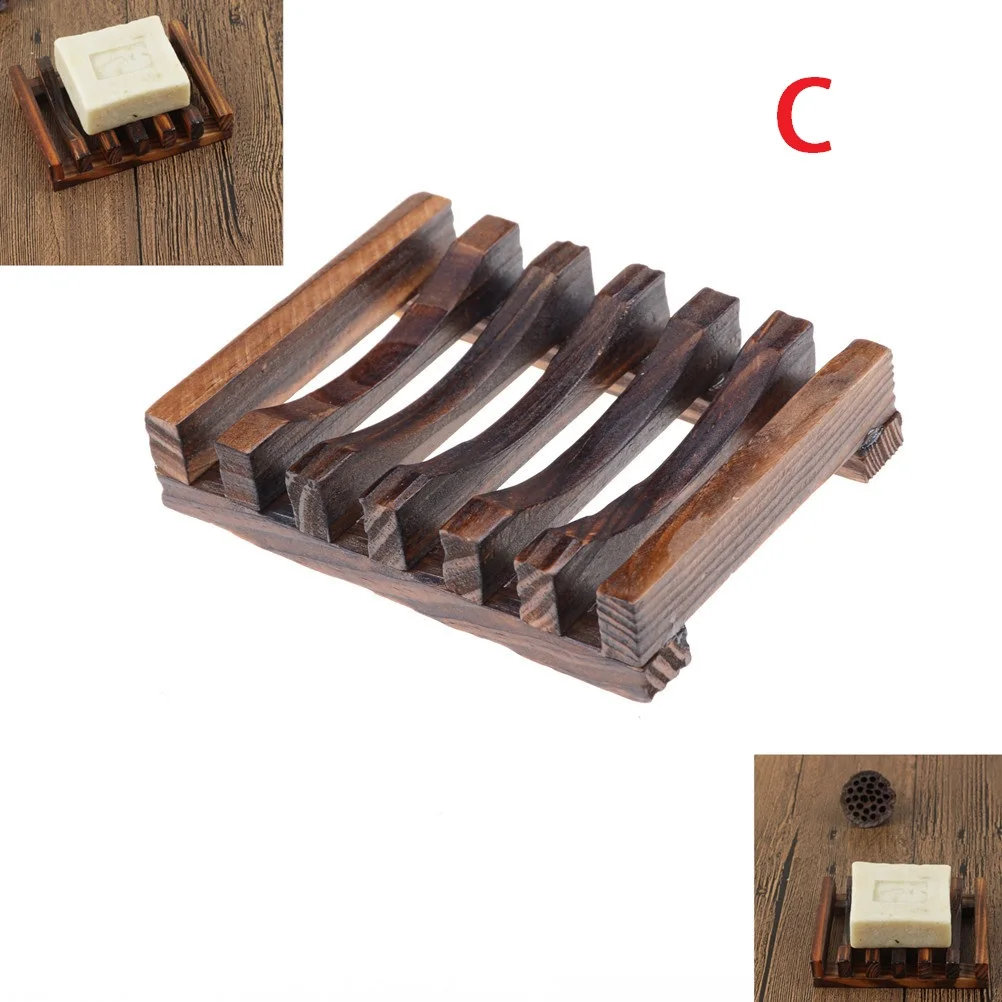 Tray Wood Plate Shower Container Bathroom Bath Home Deco Holder Soap Dish 