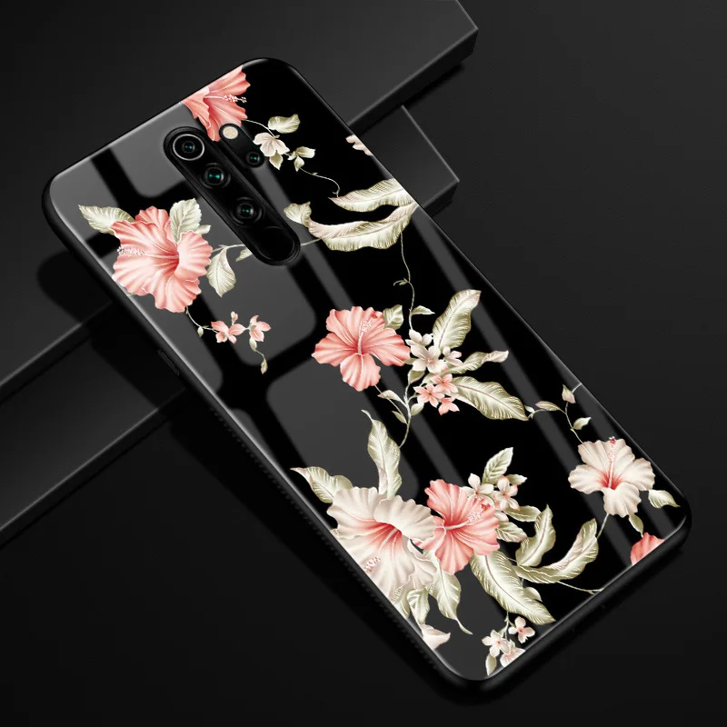 10 Для Xiaomi Redmi Note 8 Pro Чехол PC Пластиковый стеклянный чехол для телефона черный ТПУ бампер чехол для Xiaomi Redmi Note8 Note 8 Pro 8Pro чехол - Цвет: 10