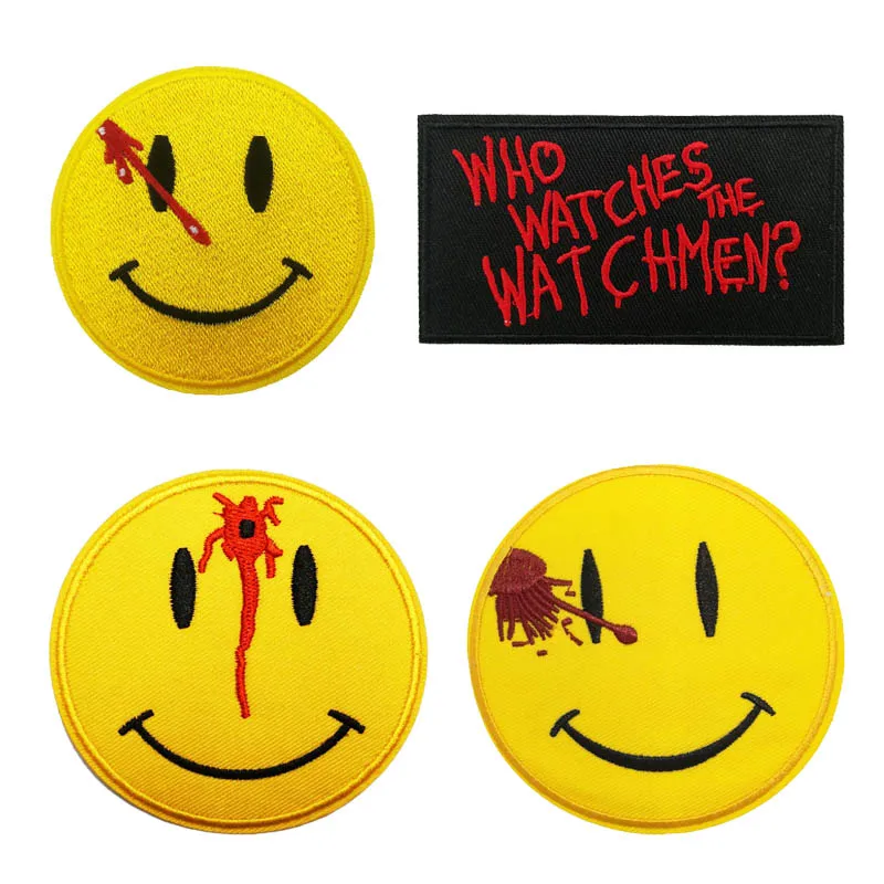 

The Watchmen Watch Man Movie Version Who Watch the Watchmen Embroidered iron on patch TV Series Movie Cosplay Costume Applique