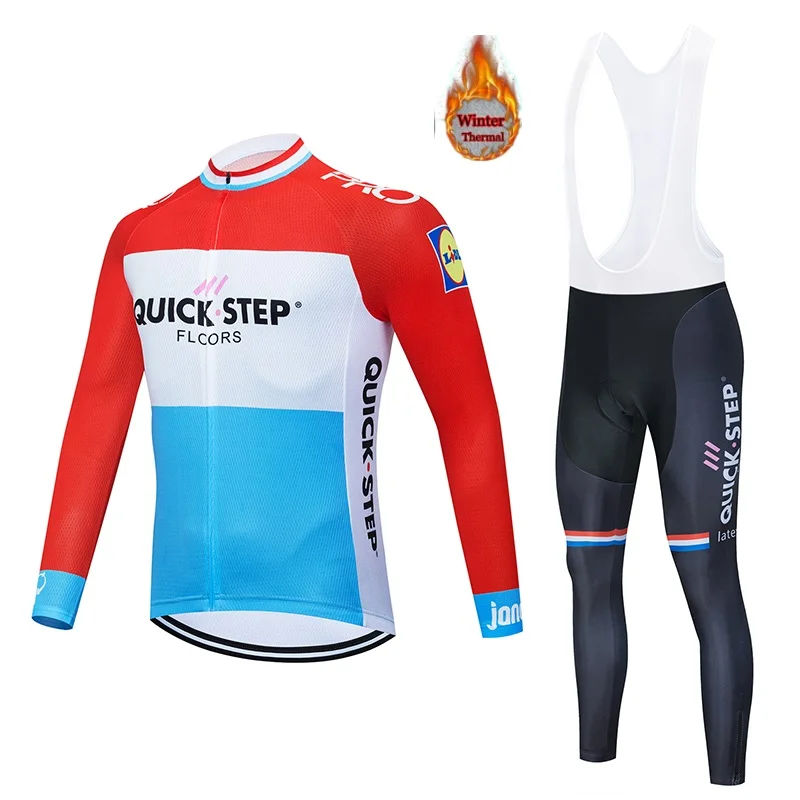 2020 Pro Team QUICK STEP Cycling Jersey 19D Bib Set Belgium Bike Clothing Mens Winter Thermal Fleece Bicycle Clothes |