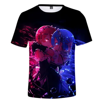 

Re ZERO Starting Life in Another World T Shirt Rem Ram women men short sleeve T-shirt Cosplay Tshirt anime T Shirts Tops Clothes