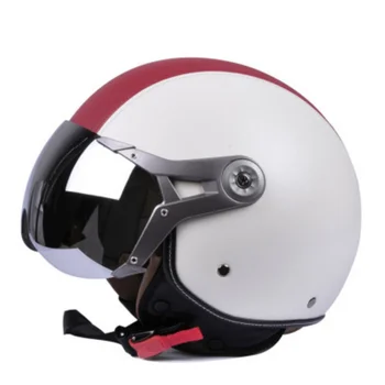 

ONEWELL Size L-XL Motorcycle Helmet German Leather Style Helmet Cruise Chopper Biker Pilot