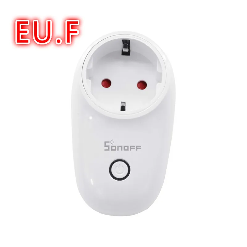EU F Sonoff S26 Базовая WiFi умная розетка монитор питания EU/US/UK/CN/AU пульт дистанционного управления домашняя умная розетка работает с Google Home Alexa IFTTT - Цвет: EU F