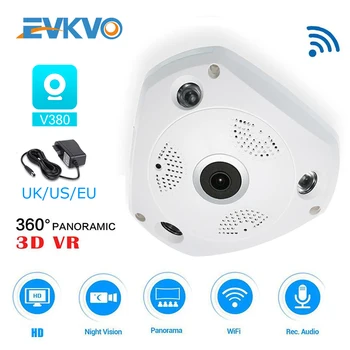 

EVKVO Fisheye VR Dome Full HD 1080P 360 Degree VR Panorama WIFI IP Camera CCTV Home Security Video Surveillance Bbay Monitor