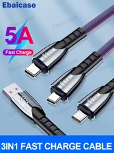 Ebaicase 3 IN 1 USB C Kabel Typ C Kabel Für iPhone 12 11 Pro Max 5A Schnelle Ladung 8 pin Micro USB Kabel Für Samsung Xiaomi Huawei