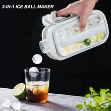 2 In 1 Portable Ice Ball Maker Ice Ball Making Mould Ice Bottle Ice Cube Bag DIY Ice Hockey Kettle For Bar Kitchen Outdoor Tool