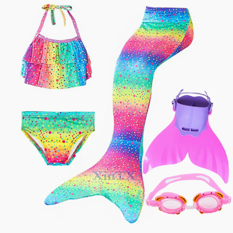 Купальник бикини с хвостом русалки для девочек комплект плавания купальный