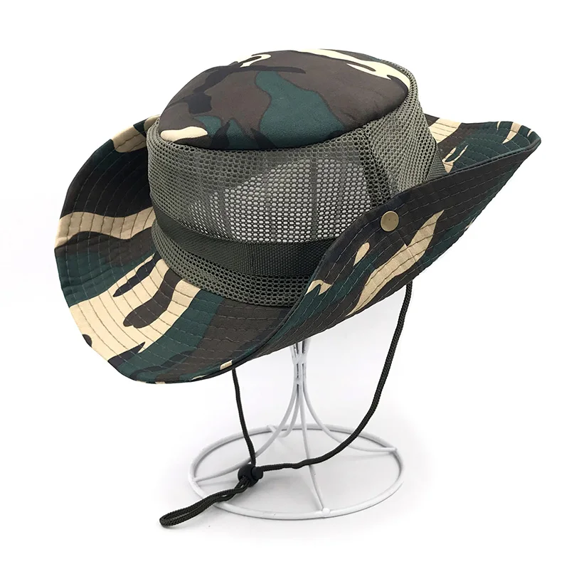 Солнцезащитная шляпа для мужчин, Панама, женская летняя кепка с широкими полями, цифровая камуфляжная шляпа, дышащая сетчатая пляжная шляпа