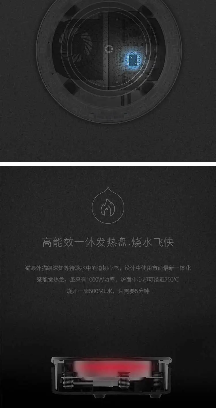De ming Hall кошачий глаз Мини электрическая керамическая варочная поверхность маленький кунг-фу чайная жаровня плитка для приготовления чая чайный набор для подогрева железа горшок кипячение воды Silve