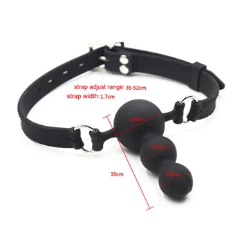 Adult Games Mouth Gag Silicone Ball Oral Fixation PU Leather Band Bondage Restraints Gag Ball Bdsm Slave Game Sex Toys for Women 4